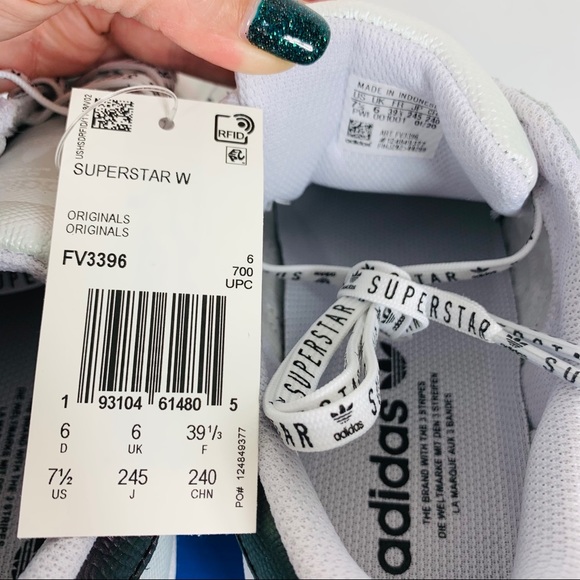 Adidas Superstar White Black Metallic Purple Jewel - Picture 8 of 9